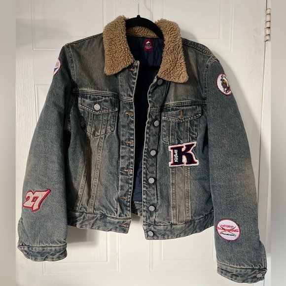 Killah bebe Miss Sixty vintage Y2K Patch Work Denim Sherpa trim Jacket - Picture 1 of 16